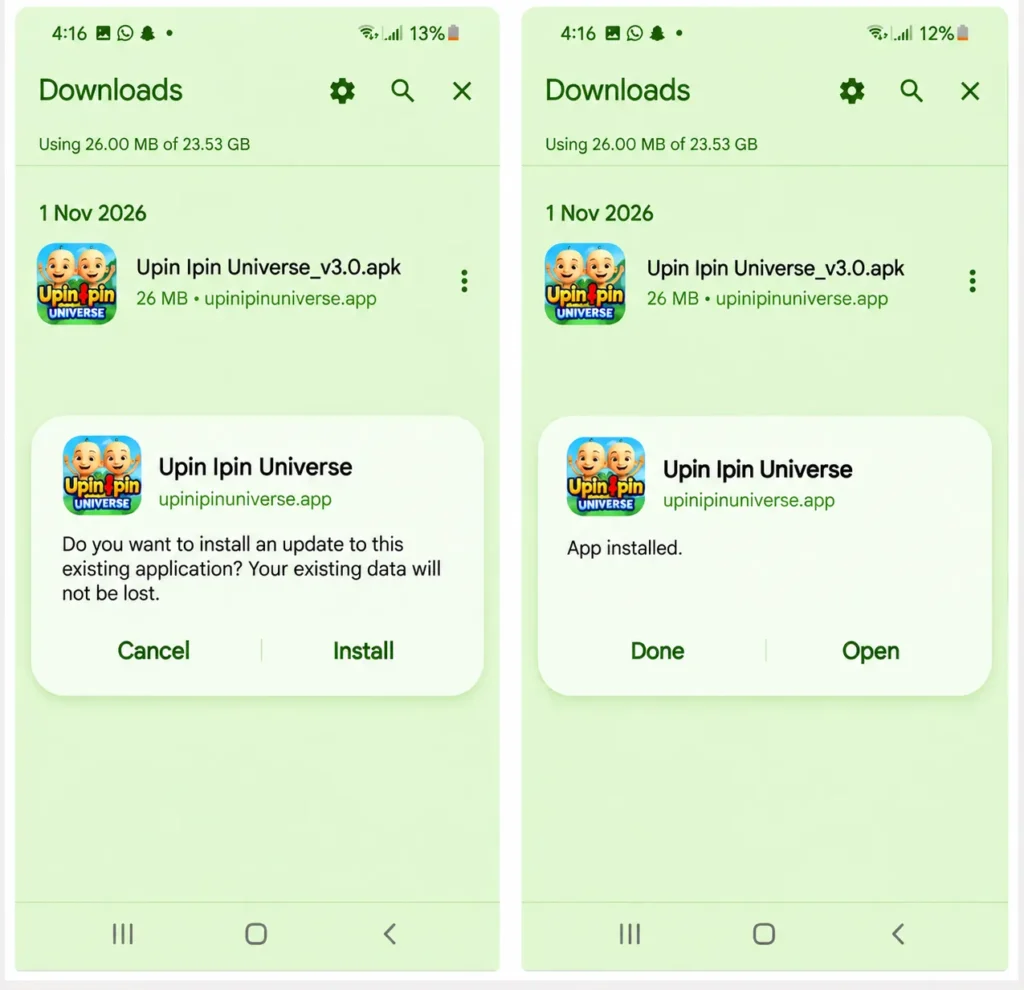 Installation guide Upin & Ipin Universe